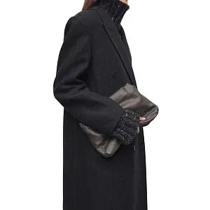 The Row Клатч Large Bourse Clutch Dark Brown из кожи Taupe - фото 2