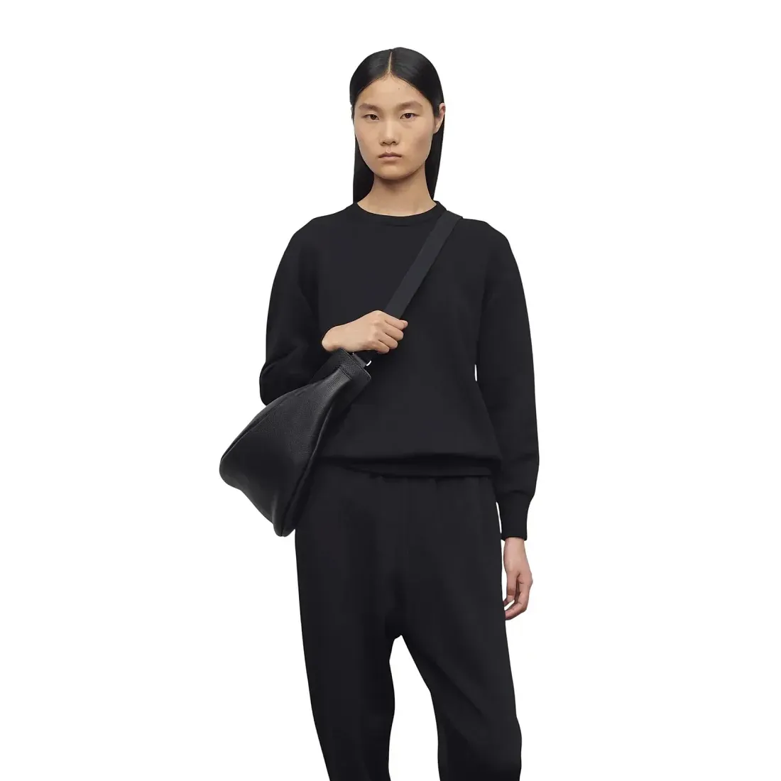 The Row Сумка Large Slouchy Banana Black из кожи - фото 2