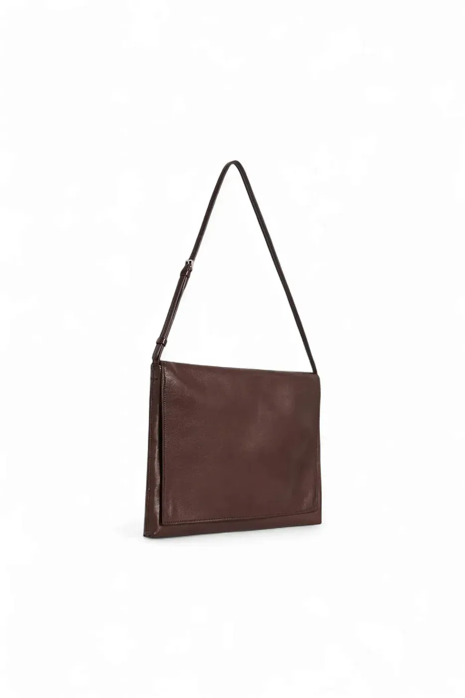 The Row Сумка Nan Shoulder Black из кожи Brown Melange - фото 3