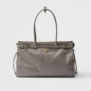 Prada Большая кожаная сумка Pewter - фото 1