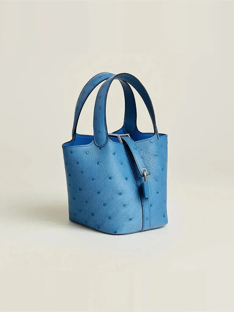 Сумка Picotin Micro Mykonos Ostrich Palladium Hardware Hermes - фото 2