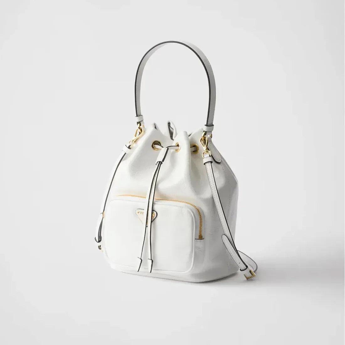 Prada Сумка Duet из лакированной кожи naplak White - фото 2