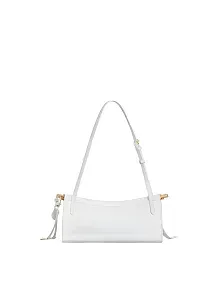 Alaïa Маленькая кожаная сумка Le Click East West Optical White - фото 3