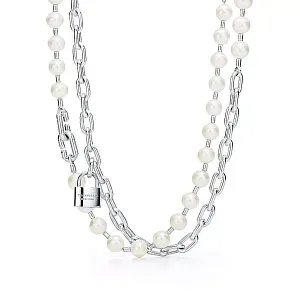 Tiffany & Co. Колье HardWear Pearl Lock Necklace in Silver - фото 1
