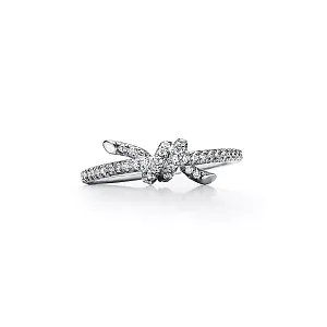 Tiffany & Co. Кольцо Knot Ring with Diamonds White Gold - фото 1