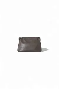 The Row Клатч Bourse Clutch Dark Brown из кожи Taupe - фото 1