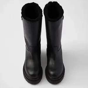 Prada Сапоги из кожи и овчины - фото 5