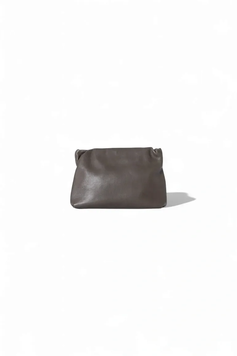 Клатч Bourse Clutch Dark Brown из кожи The Row Taupe - фото 1