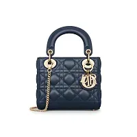Dior Сумка Lady cannage lambskin мини-формата Ocean Blue - фото 1