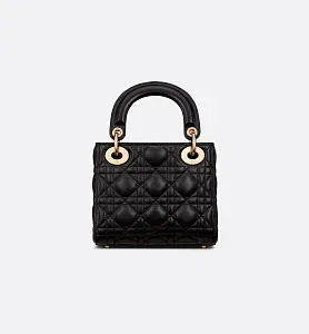 Dior Сумка Lady cannage lambskin мини-формата Black - фото 4