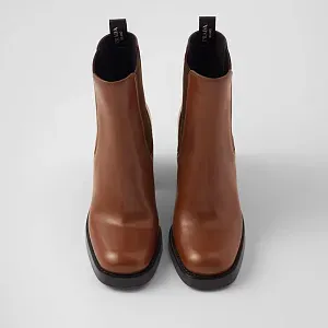 Prada Ботинки из кожи Cognac - фото 5