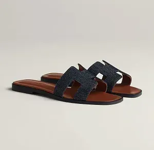 Hermès Сандалии Oran Raw Blue - фото 1