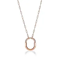 Tiffany & Co. Подвеска Lock Medium Pendant with Diamonds Rose Gold - фото 1