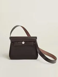 Hermès Сумка Herbag Zip 20 Ebene Militaire Hunter Palladium Hardware - фото 1