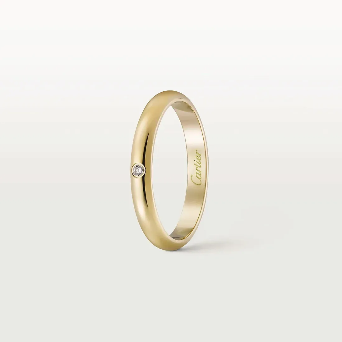 Cartier Обручальное кольцо с 1 бриллиантом 1895 2,6 мм Yellow Gold - фото 3