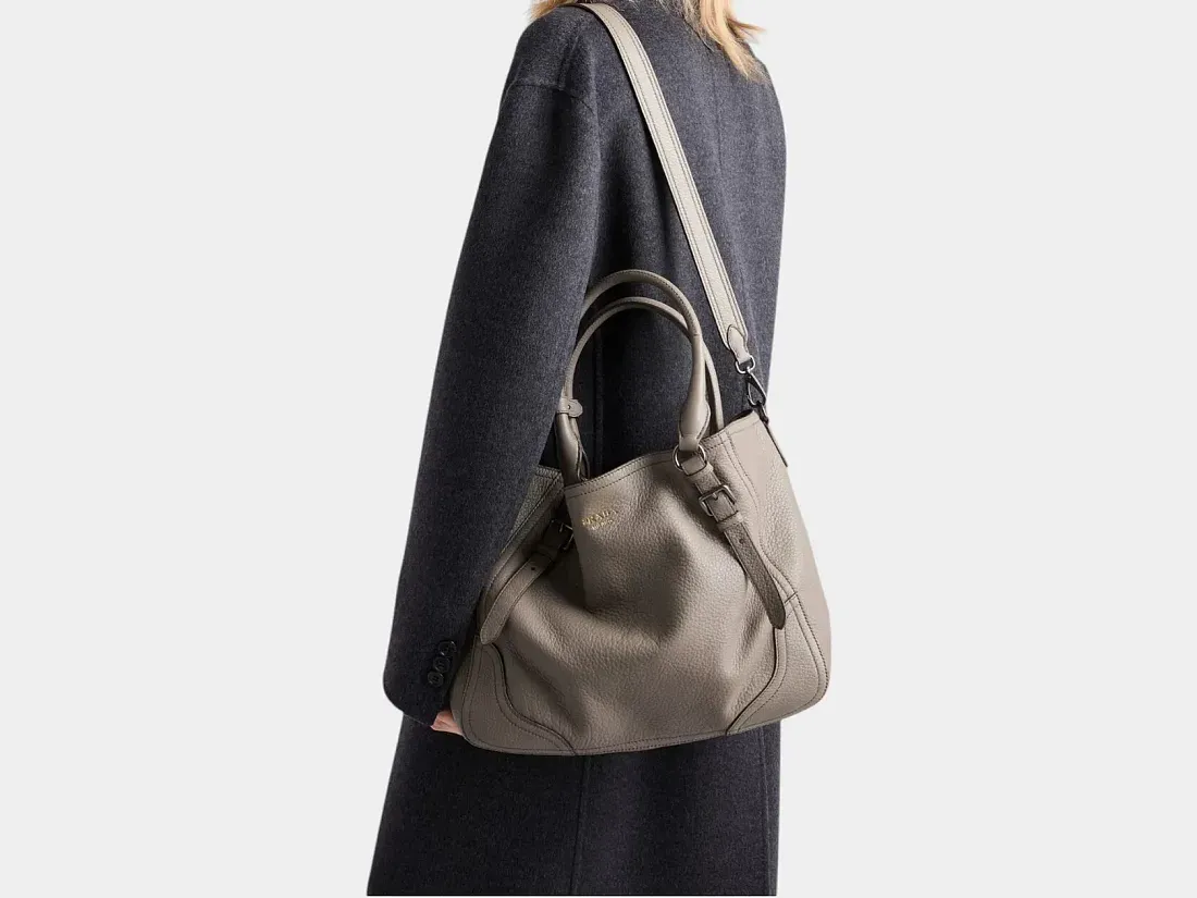 Prada Большая сумка-тоут Clay Grey - фото 2