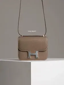 Hermès Сумка Constance 18 Mini Etoupe Epsom Palladium Hardware - фото 8