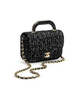 Chanel Мини-сумка Flap Black and White - фото 2