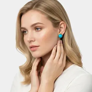 Tiffany & Co. Серьги Elsa Peretti Cabochon Earrings Turquoise - фото 2