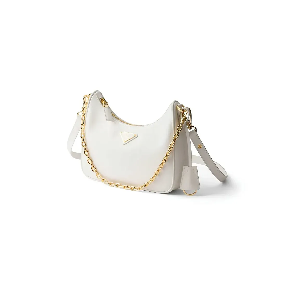 Prada Мини-сумка из сафьяновой кожи Re-Edition White - фото 3