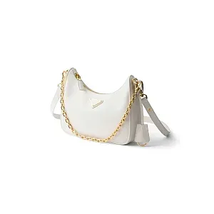 Prada Мини-сумка из сафьяновой кожи Re-Edition White - фото 3