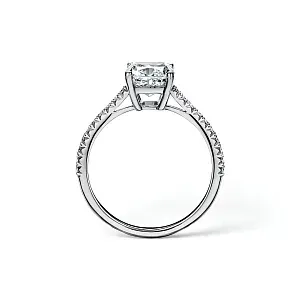 Tiffany & Co. Помолвочное кольцо Novo Cushion-cut Engagement Ring with a Pave Diamond Platinum Band - фото 5