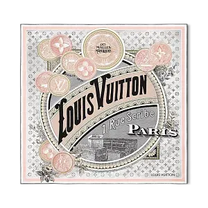 Louis Vuitton Платок-каре Malles Merveilleuses 90 Gris Clair - фото 1