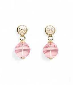 Chanel Серьги-клипсы с подвеской Gold, Pearly White and Pink - фото 1