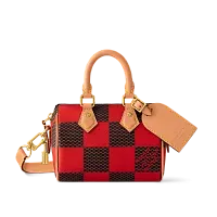 Louis Vuitton Сумка Speedy 18 Damier Pop с плечевым ремнем Red - фото 1