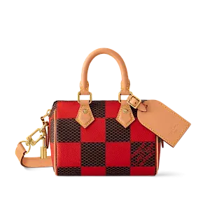 Louis Vuitton Сумка Speedy 18 Damier Pop с плечевым ремнем Red - фото 1