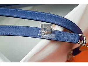 Hermès Kelly 28 Blue Brighton Capucine Evercolor Palladium Hardware - фото 9