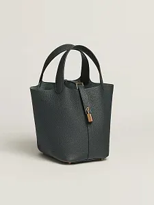 Hermès Сумка Picotin 18 Vert Mangrove Clemence Gold Hardware - фото 2