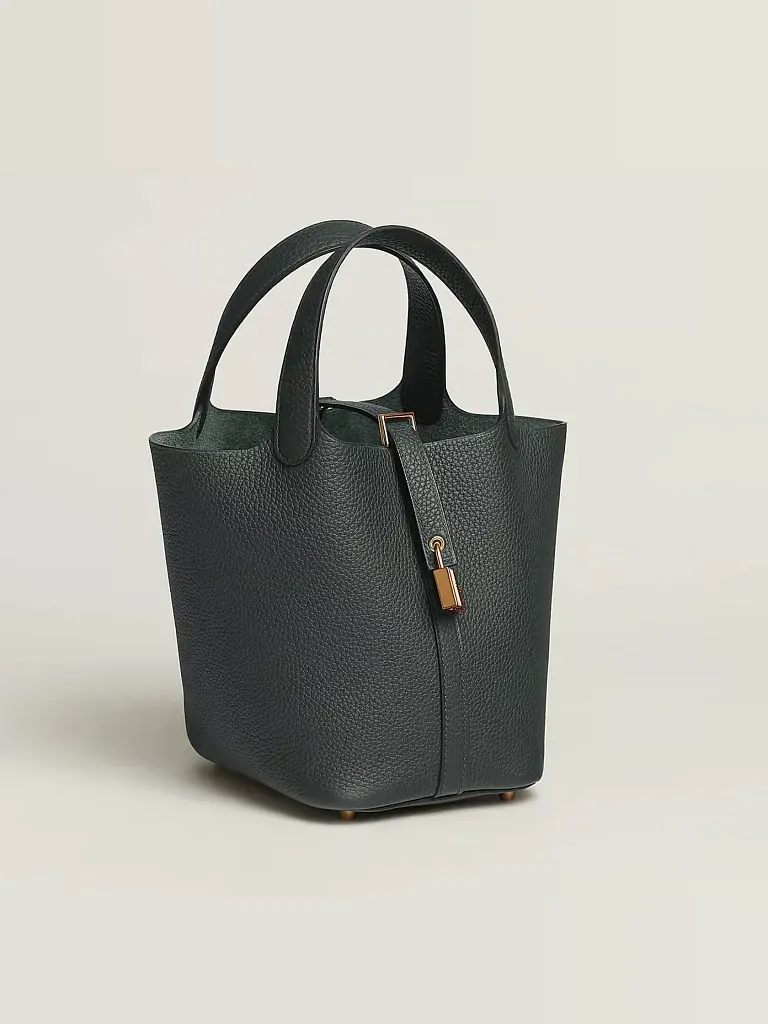 Сумка Picotin 18 Vert Mangrove Clemence Gold Hardware Hermes - фото 2