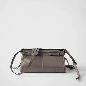 Prada Маленькая кожаная сумка через плечо Pewter - фото 5