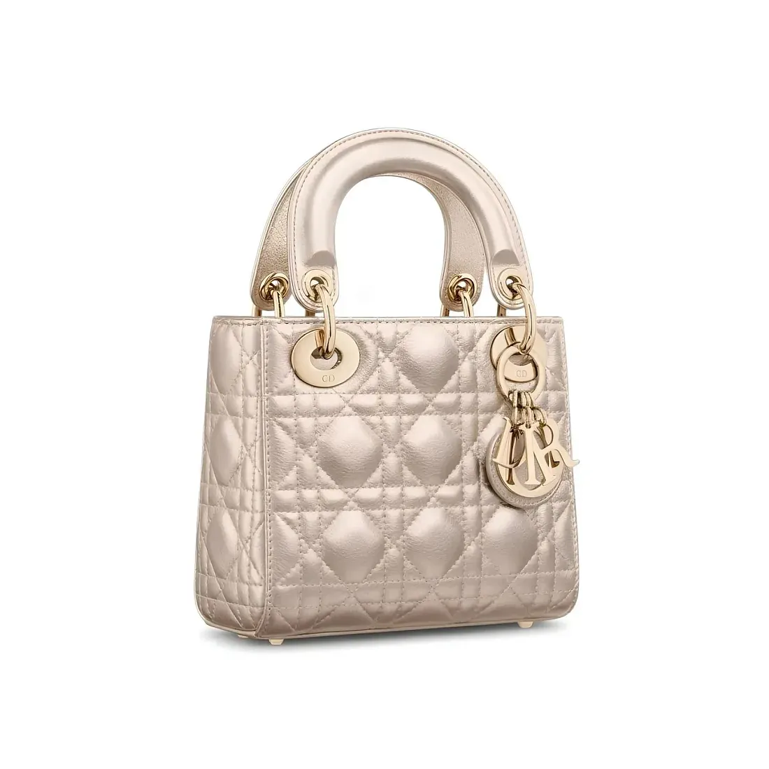 Dior Сумка Lady metallic pale gold-tone мини-формата - фото 2