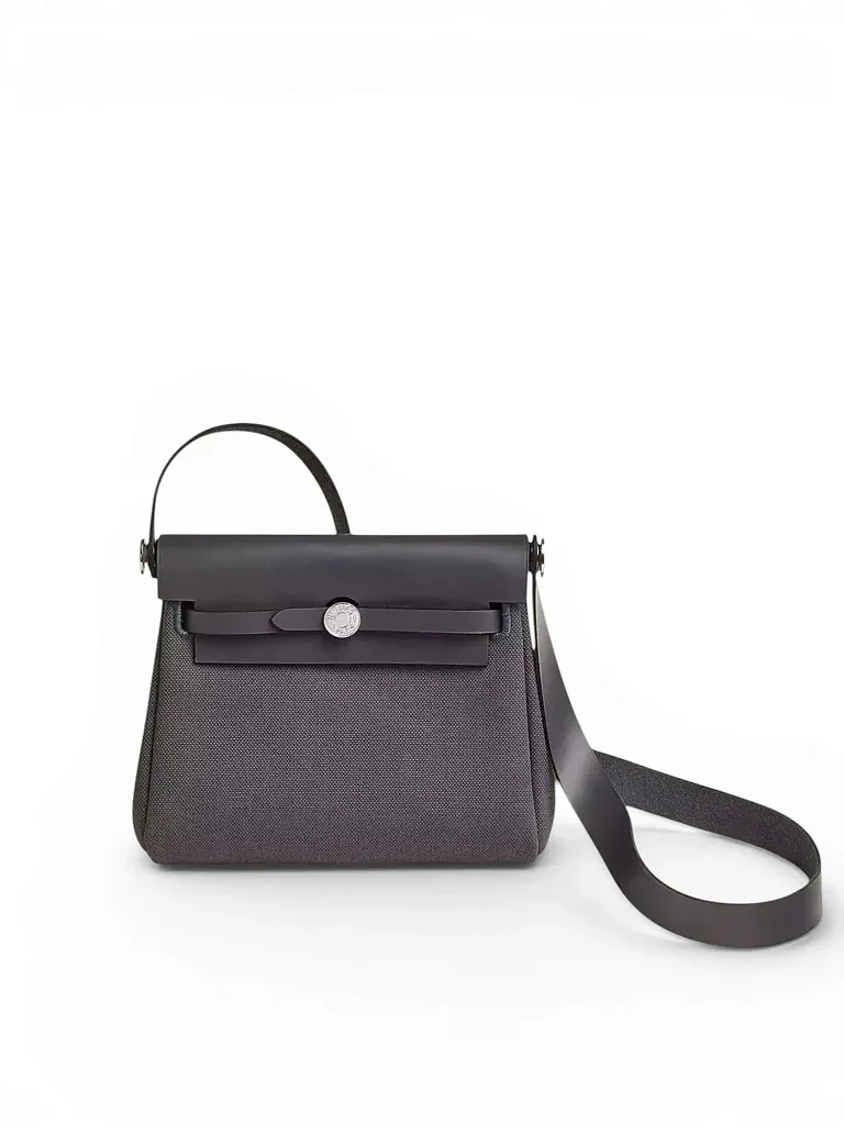 Сумка Hermes Herbag Zip 20 Retourne Ardoise Military Hunter Palladium Hardware - фото 1