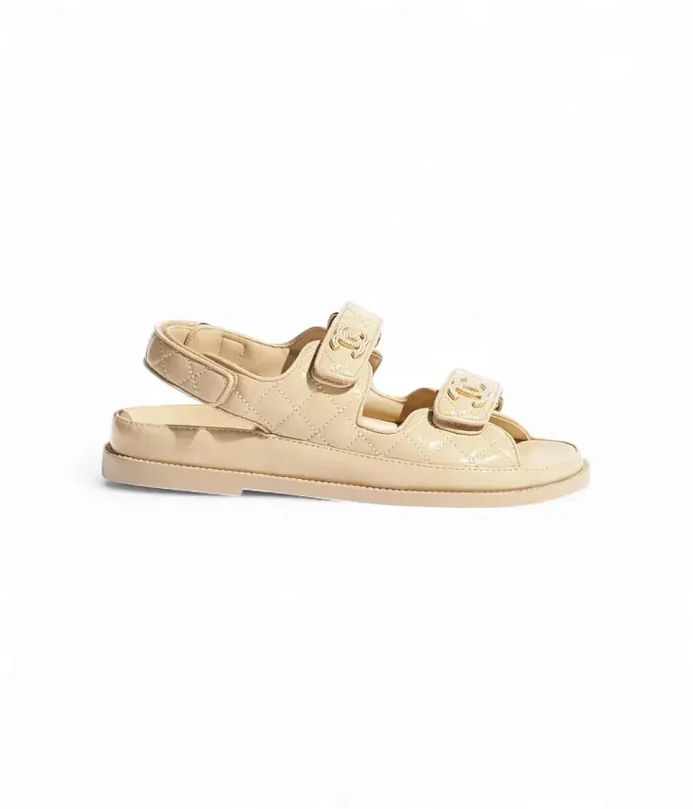 Кожаные сандалии Chanel Beige - фото 1
