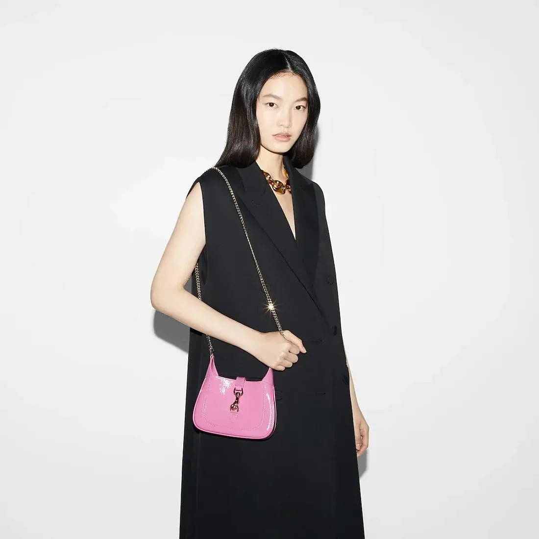 Gucci Мини-сумка Jackie Notte Pink Patent - фото 2