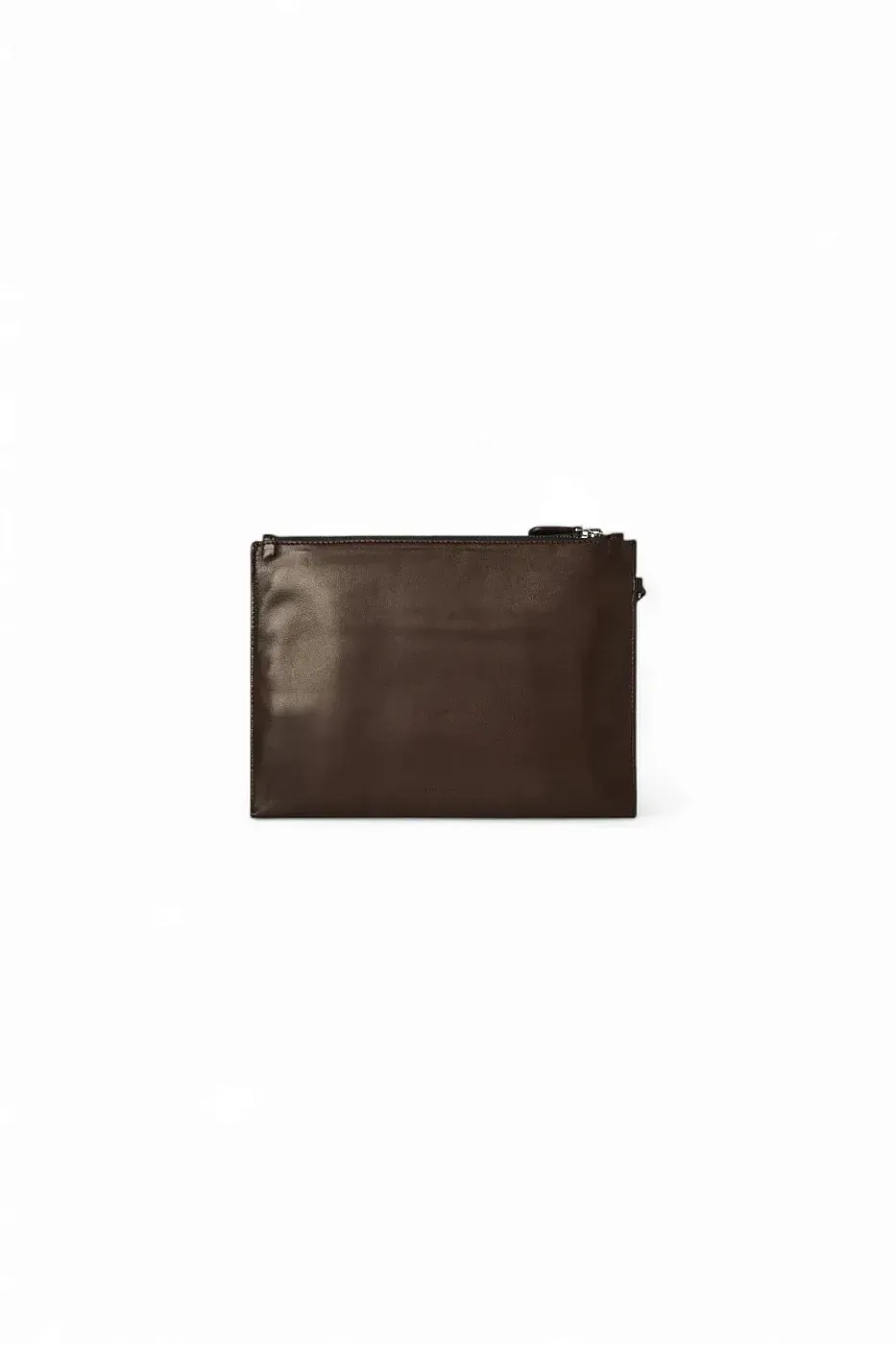 The Row Клатч Wristlet Pouch Black из кожи Brown Melange - фото 3