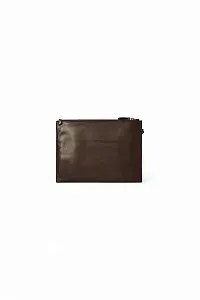 The Row Клатч Wristlet Pouch Black из кожи Brown Melange - фото 3
