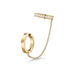 Cartier Моно-серьга Love single earrings, multiwear, half-paved - фото 1