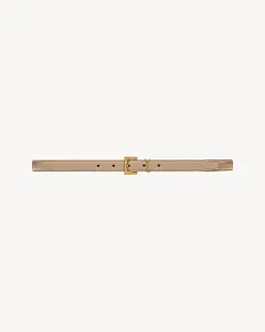 Saint Laurent Тонкий ремень Cassandre Black Gold - фото 2