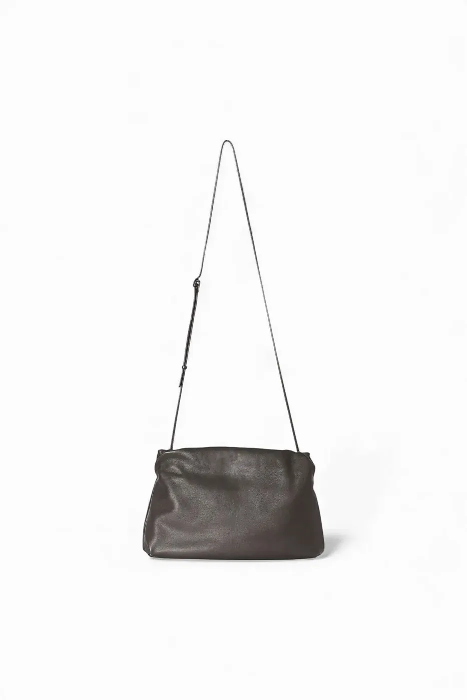 The Row Клатч Large Bourse Clutch Dark Brown из кожи Taupe - фото 3