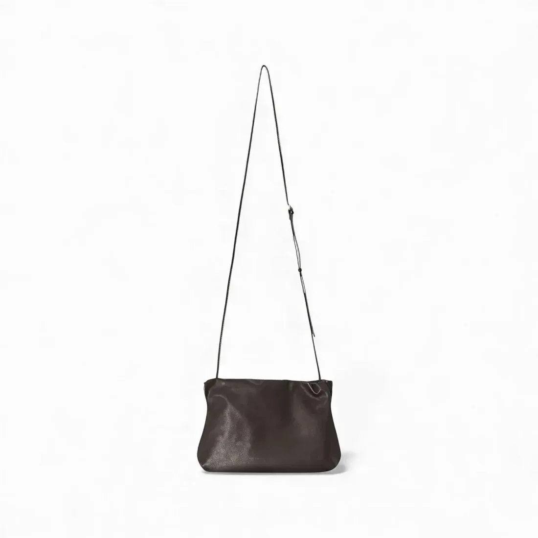 The Row Клатч Large Bourse Clutch Dark Brown из кожи Dark Brown - фото 3