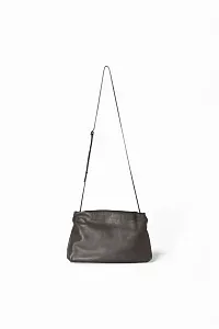 The Row Клатч Large Bourse Clutch Dark Brown из кожи Taupe - фото 3