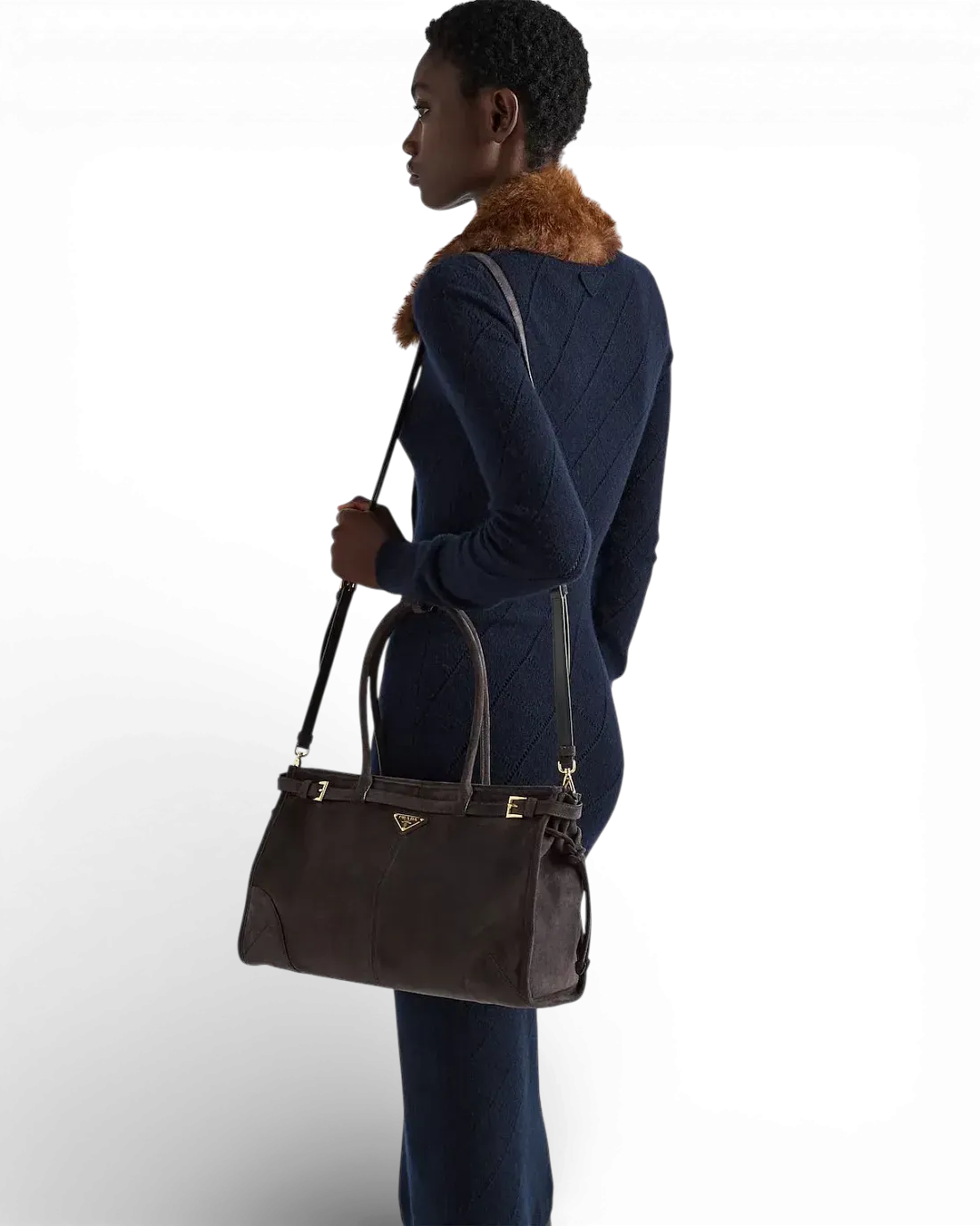 Prada Сумка Bonnie large suede - фото 8