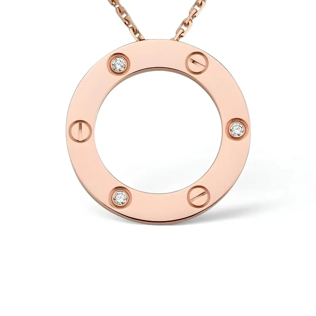 Cartier Кулон Love, 3 diamonds Man Rose Gold - фото 3