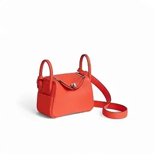 Hermès Сумка Lindy Mini Orange Field Clemence Palladium Hardware - фото 2