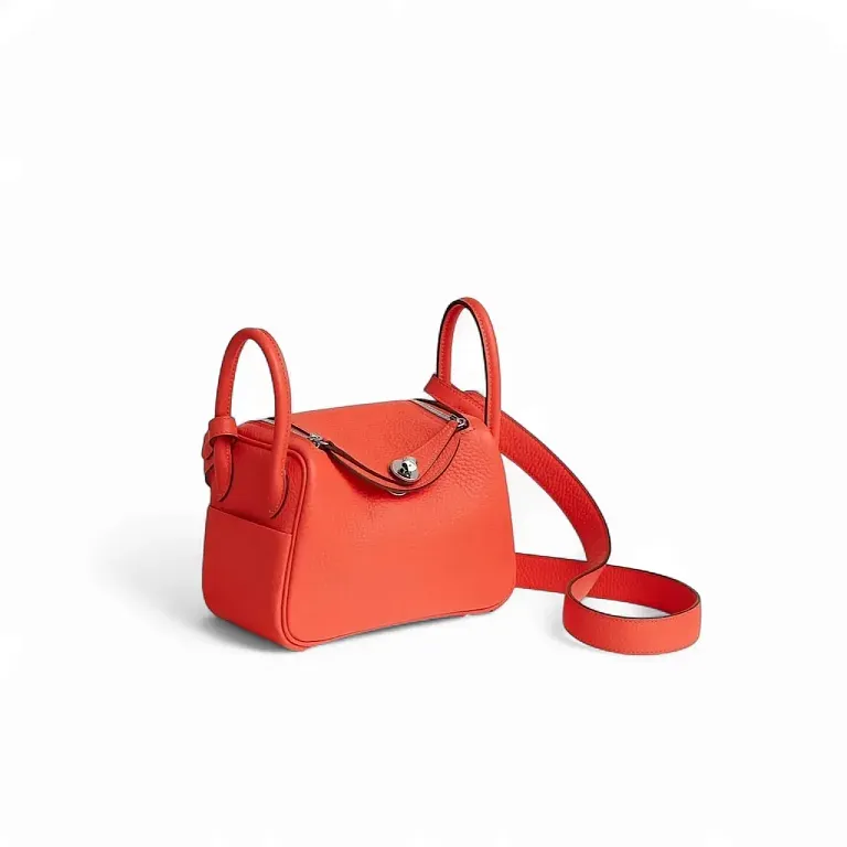 Сумка Lindy Mini Orange Field Clemence Palladium Hardware Hermes - фото 2