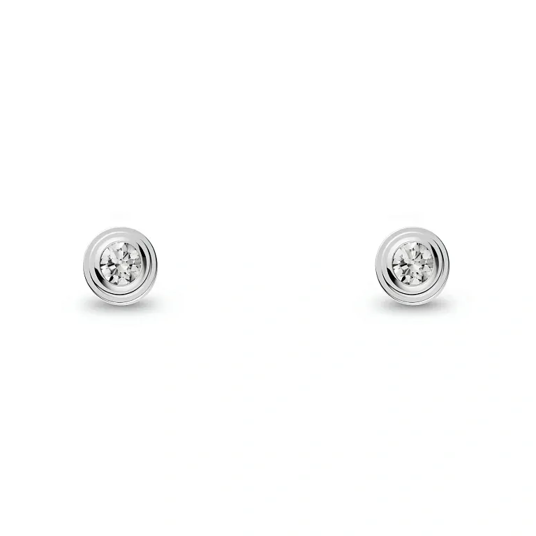 Серьги Cartier d'Amour stud earrings, 2 diamonds, mini model White Gold - фото 1